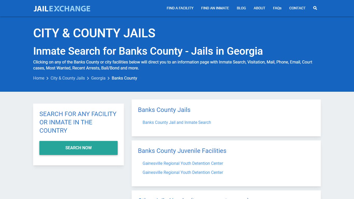 Inmate Search for Banks County | Jails in Georgia - Jail Exchange